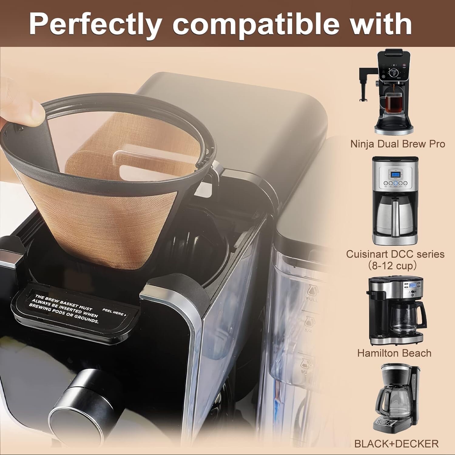 2 packs 2盒 KEEPOW Reusable Cone Coffee Filters #4, 2-Pack 8-12 Cup, Size 04 gallery