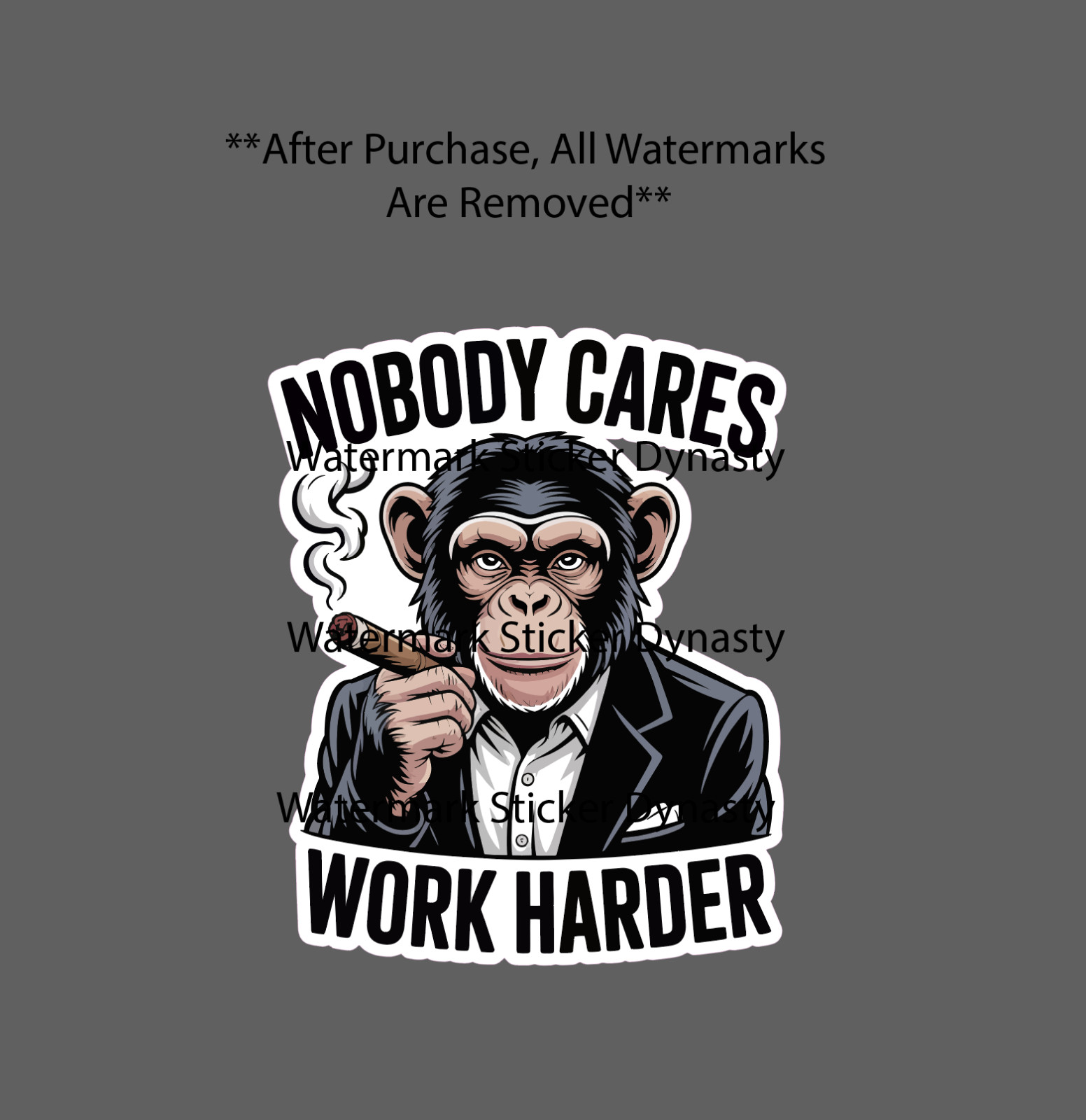 Nobody Cares Work Harder Sticker Waterproof Decal Business Work Money Gift NEW gallery