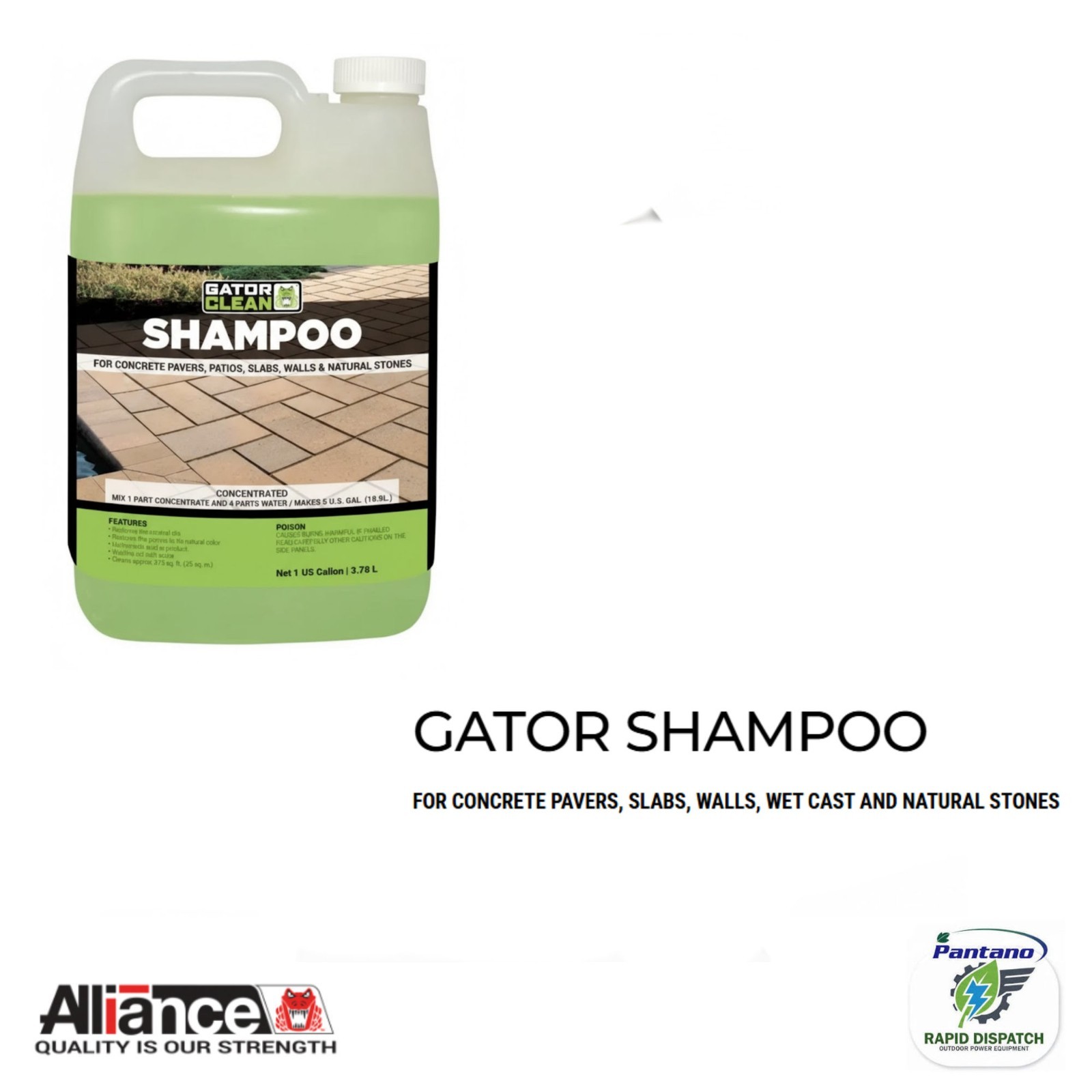 Alliance Gator Clean Shampoo for Pavers Patios Walls & Natural Stone 1 Gal gallery