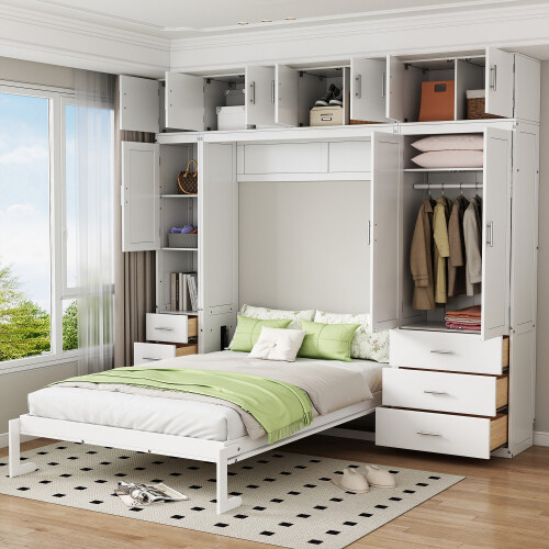 Multi-Functional Murphy Wall Bed with Lockers Wardrobe Video Storage Cabinet Bed gallery