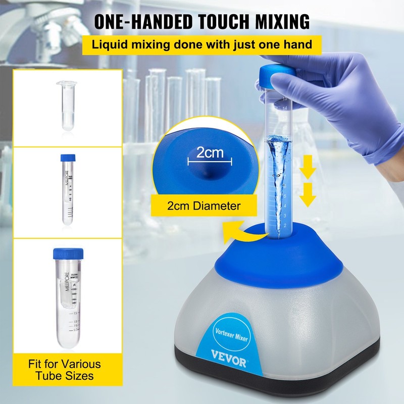 Vortex Mixer, 3000rpm Mini Vortex Mixer Shaker, Touch Function Scientific Lab Vo gallery
