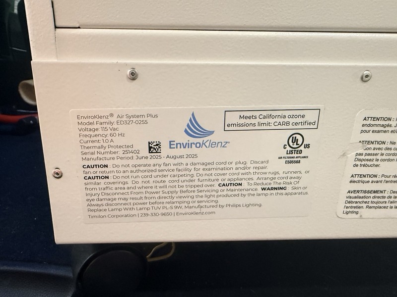 EnviroKlenz Air System Plus – True HEPA + UV-C Air Purifier -Excellent Condition gallery