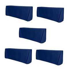 5-Pack Navy Blue Polyester Rectangle Tablecloth 190gsm 90″ x 132″ by Chivari