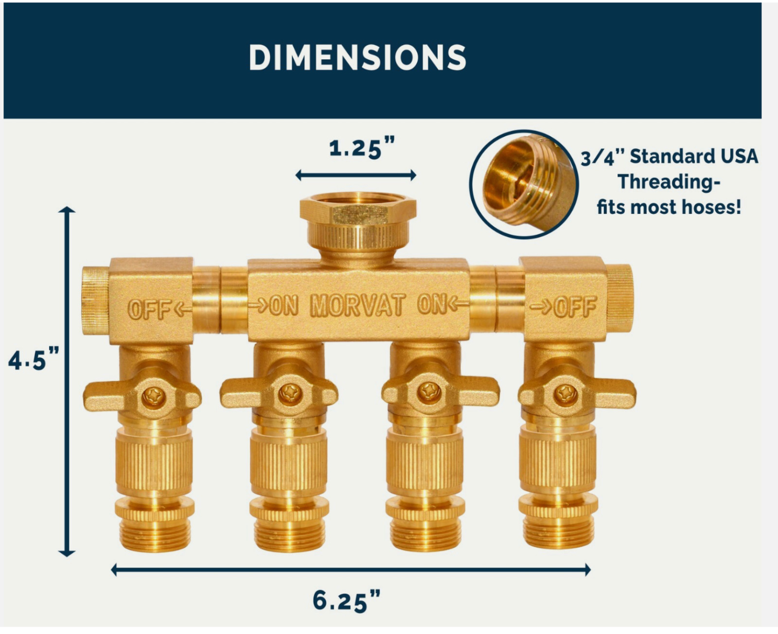 Morvat Brass 4-Way Twist Hose Splitter with Mount Kit & Quick Connect Attachment gallery