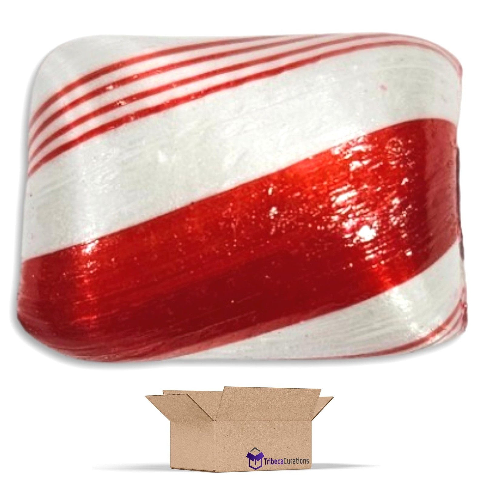 Red & White Cylinder Shaped Mint Candy Twists, 1 lb. gallery