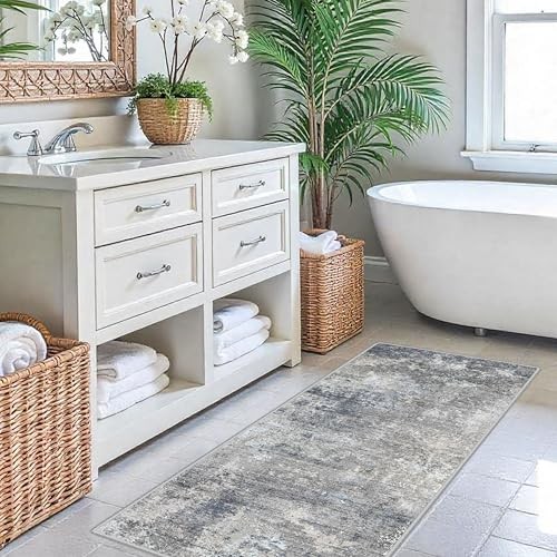 2x6 Non-Slip Washable Kitchen Runner Rug – 2' x 6' (Rectangular) Blue Gray gallery