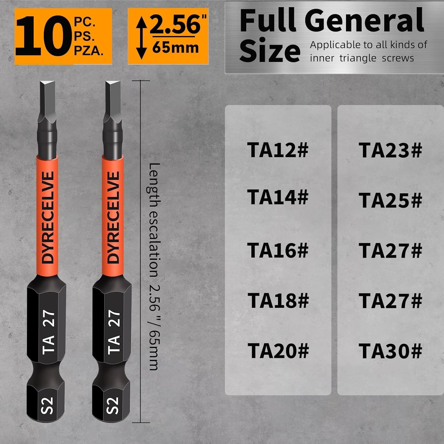 10-Pack Triangle Screwdriver Set - Premium S2 Steel Triangle Bit Set (2.56" Long gallery