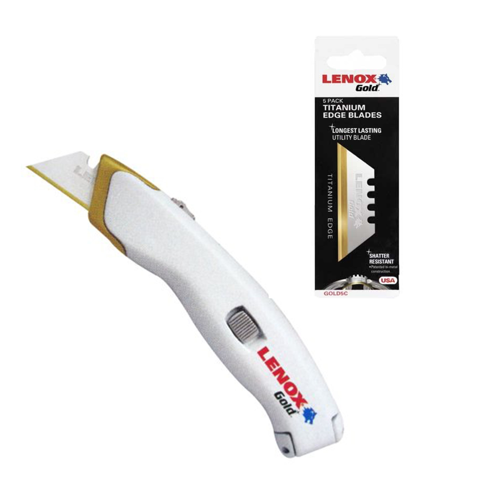 Lenox 20353-SSRK1 Gold Quick Change Retractable Knife With Titanium Edge 5 Pack gallery