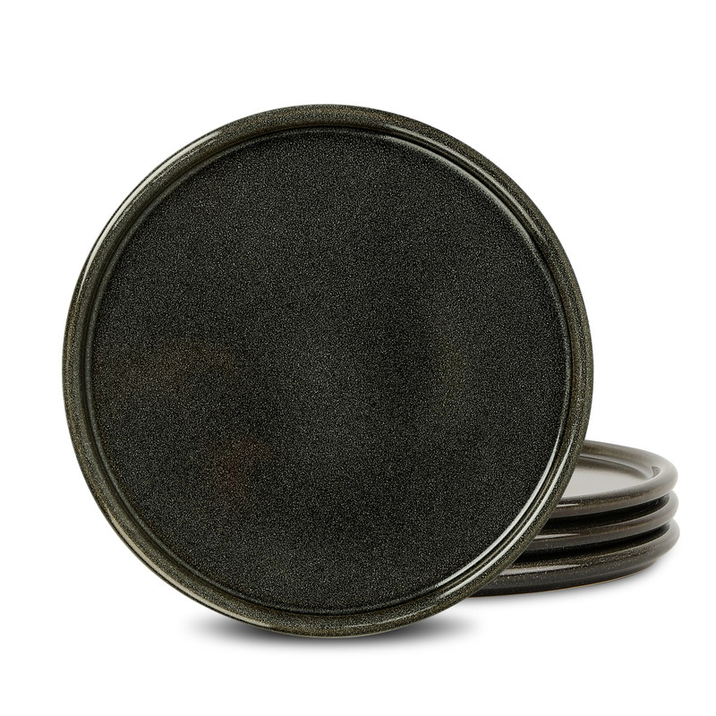 Stone Lain Eden 4-Piece Dinner Plate Set Stoneware Charcoal Grey gallery
