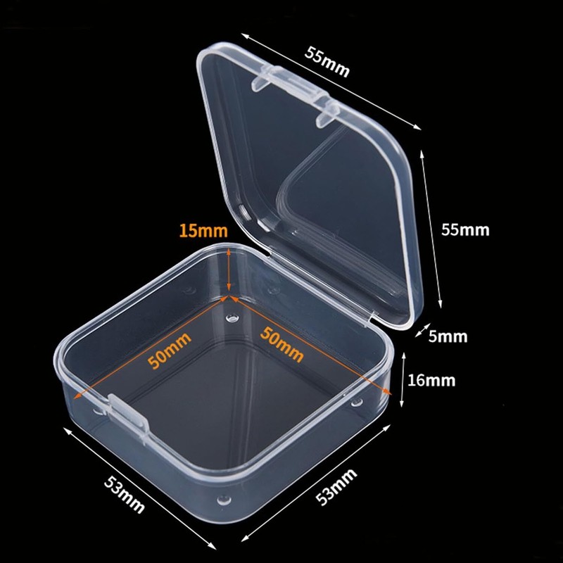 16x Small Plastic Storage Boxes Container Square Box Coins Screws Jewelry Crafts gallery