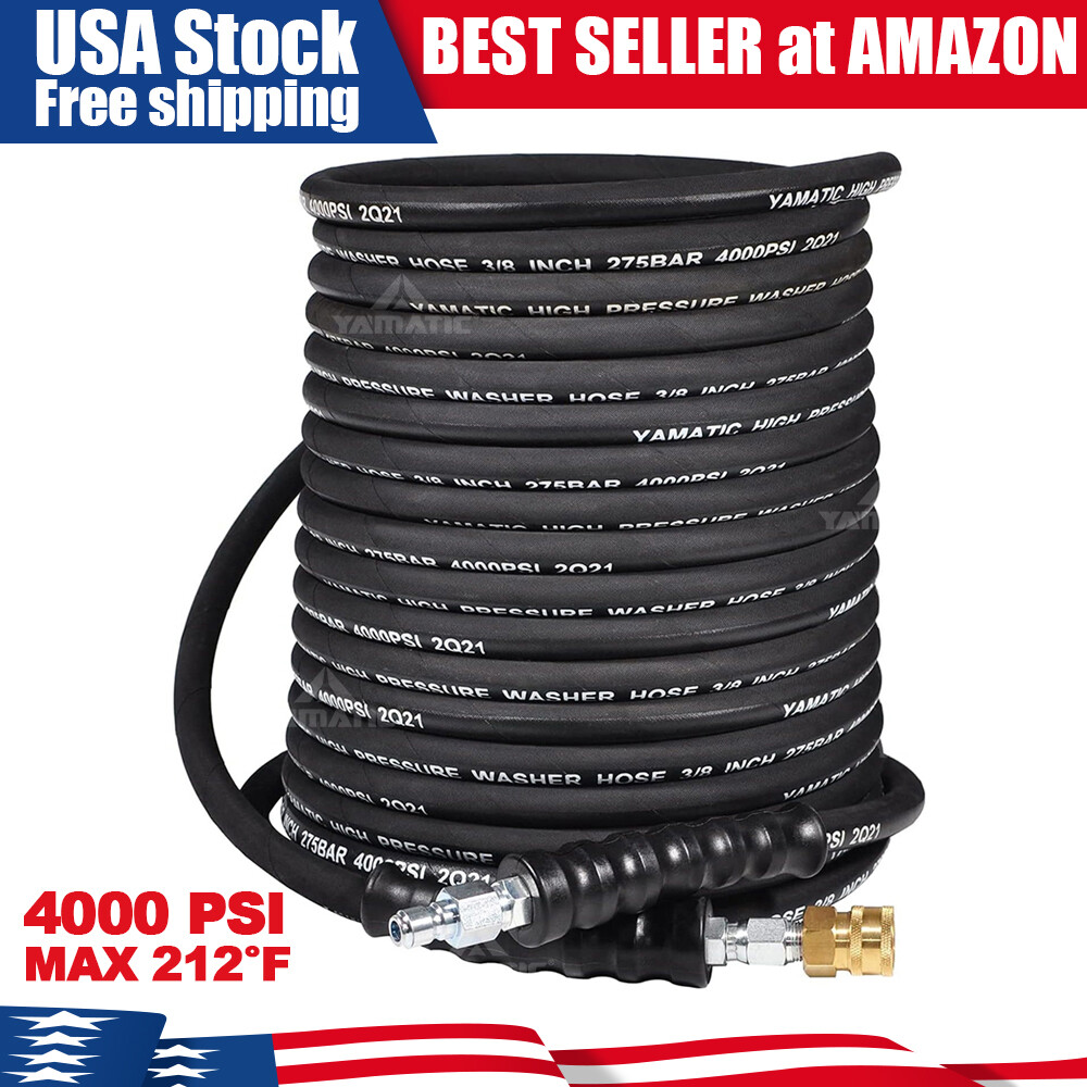 YAMATIC 3/8" Pressure Washer Hose for Hot Water 4000 PSI Kink Resistant gallery