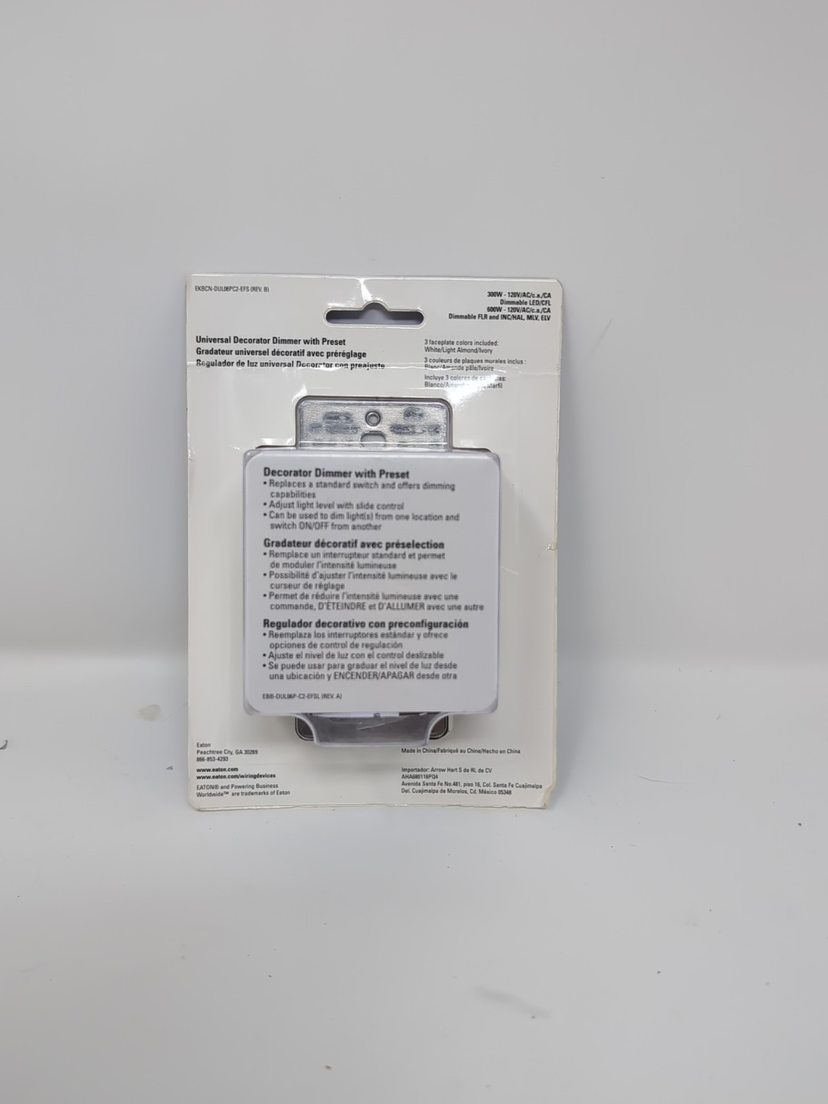 Eaton DUL06P-C2 Universal Decorator Dimmer Preset White Almond Ivory Color gallery