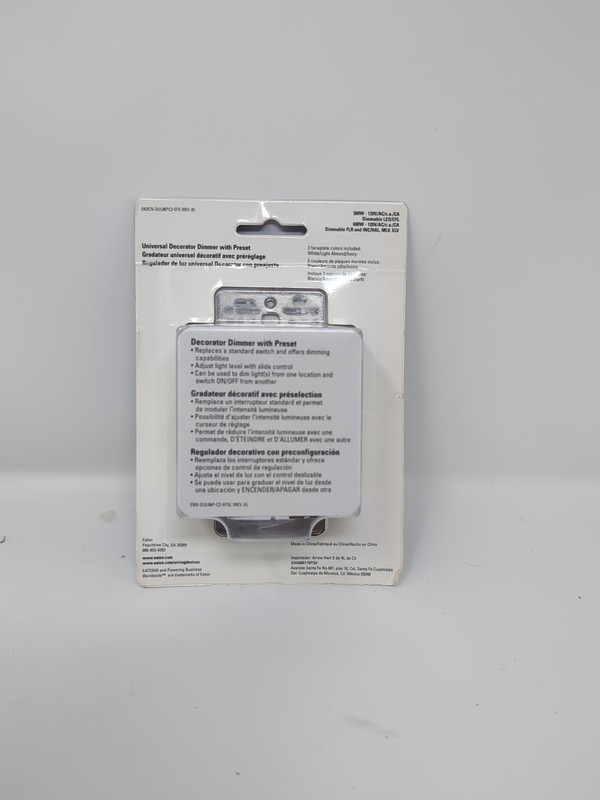 Eaton DUL06P-C2 Universal Decorator Dimmer Preset White Almond Ivory Color gallery