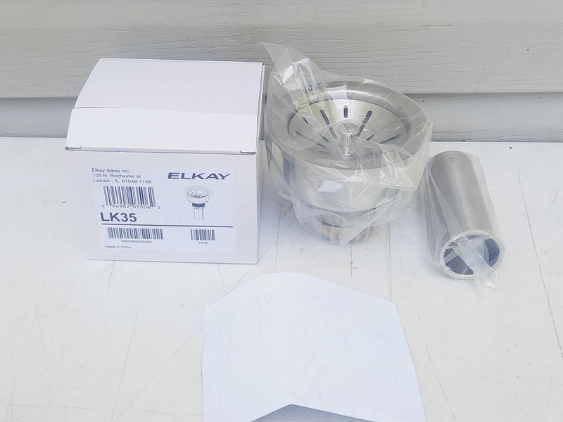Elkay LK35 3-1/2" Drain Fitting Type 304 Stainless Steel Body Strainer Basket gallery
