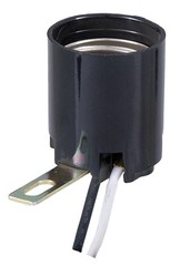 B&P Lamp Med. Base Lamp Socket with side mounted bracket and 7″ wire leads