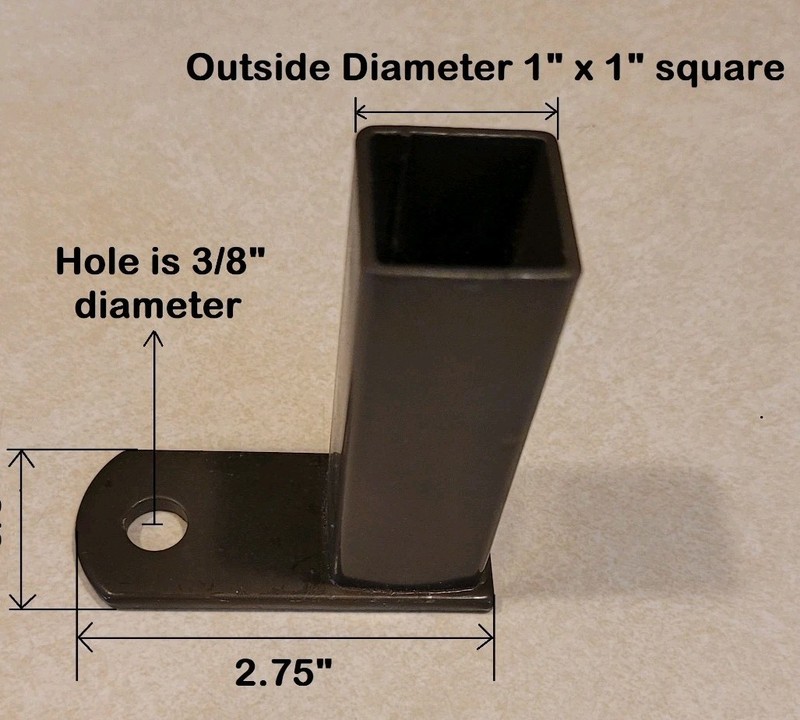1" Inside Mounting Bracket for Fence Railing MOUNT Iron Steel Metal Fence Panels gallery