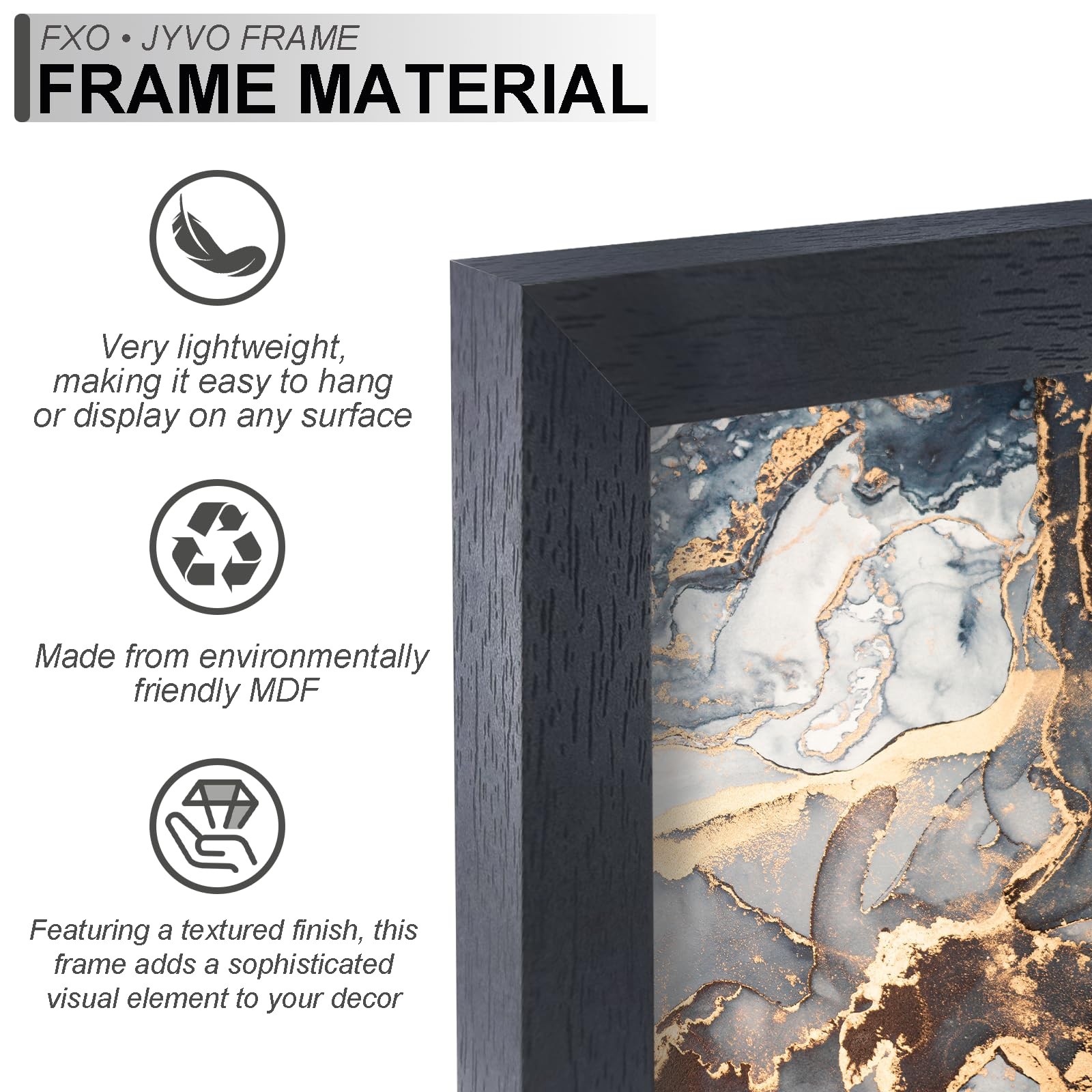 Engineered Wood 10x16 Picture Frame, Black Frame for 10 x 16 Inch Picture Pos... gallery