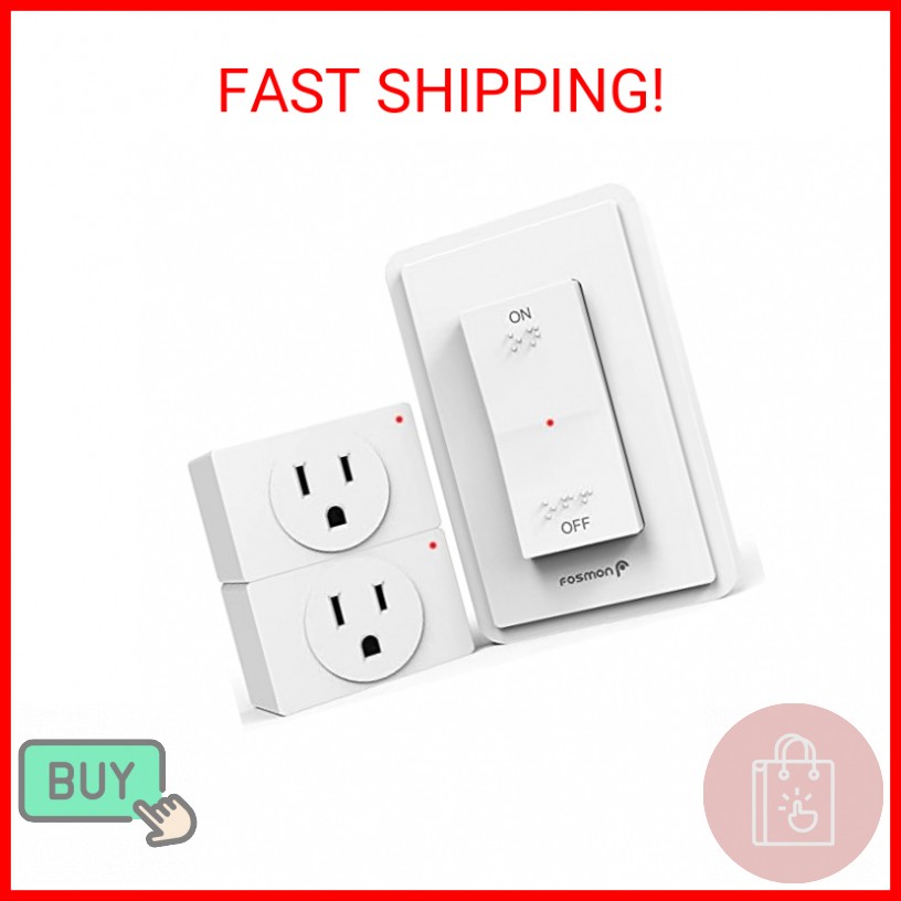 Fosmon Wireless Remote Control Electrical Outlet Switch (2 Pack) - ETL Listed, ( gallery