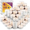 Unscented Tea Light Candles 100 Pack | 4 hours, White, Smokeless, Dripless Sm... gallery