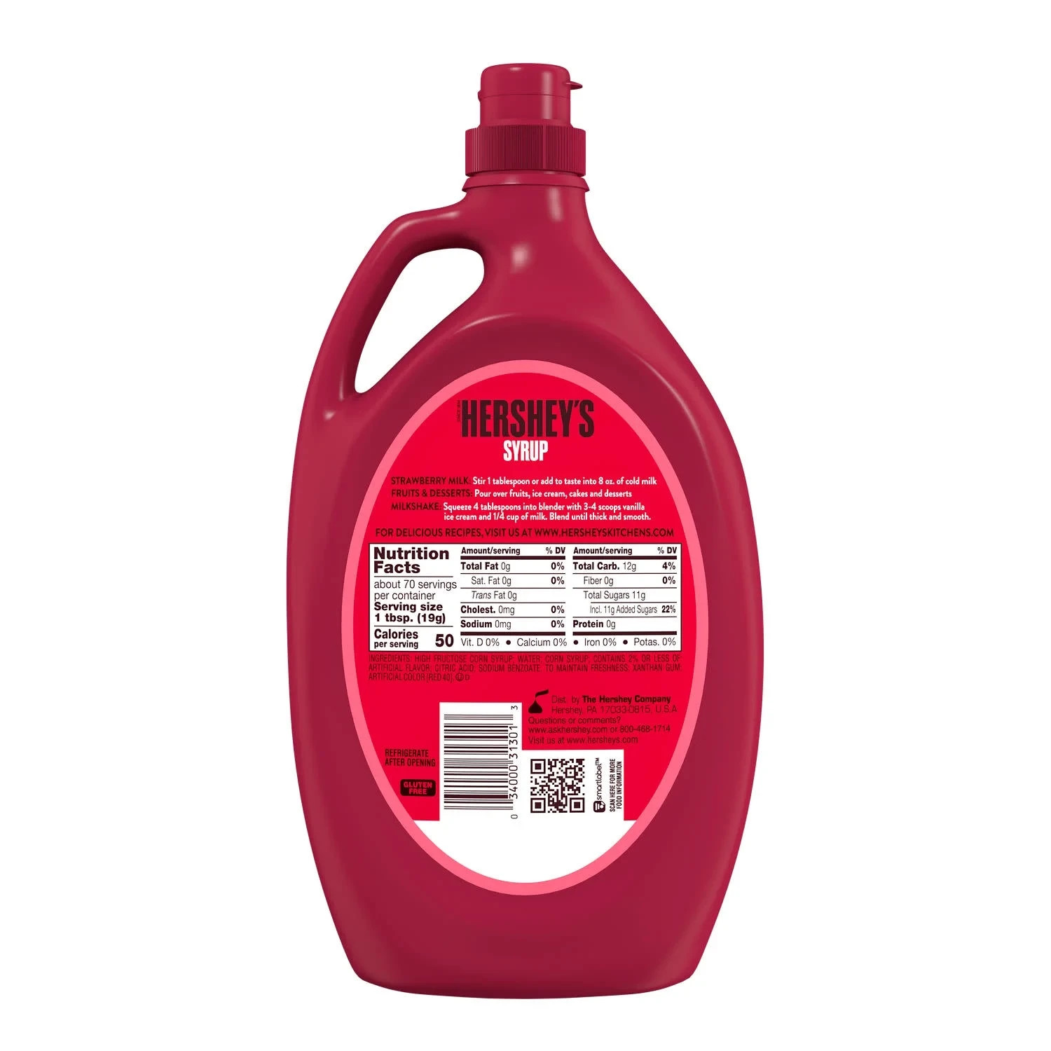 Hershey's Strawberry Flavored Syrup, Bottle 48 oz gallery