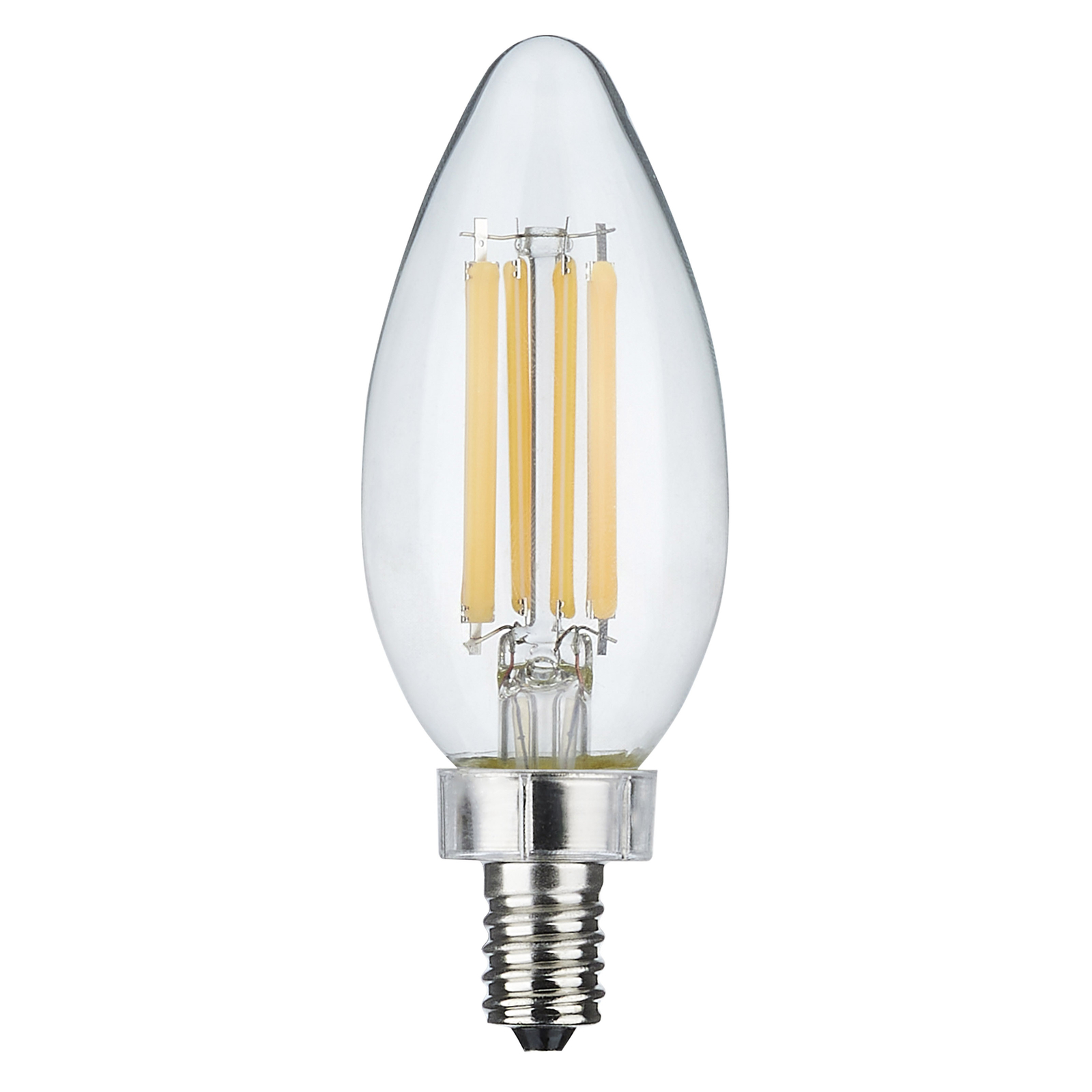 LED Dimmable Filament Candle 8W =75W Candelabra E12 C11 Clear 4000K Cool White gallery
