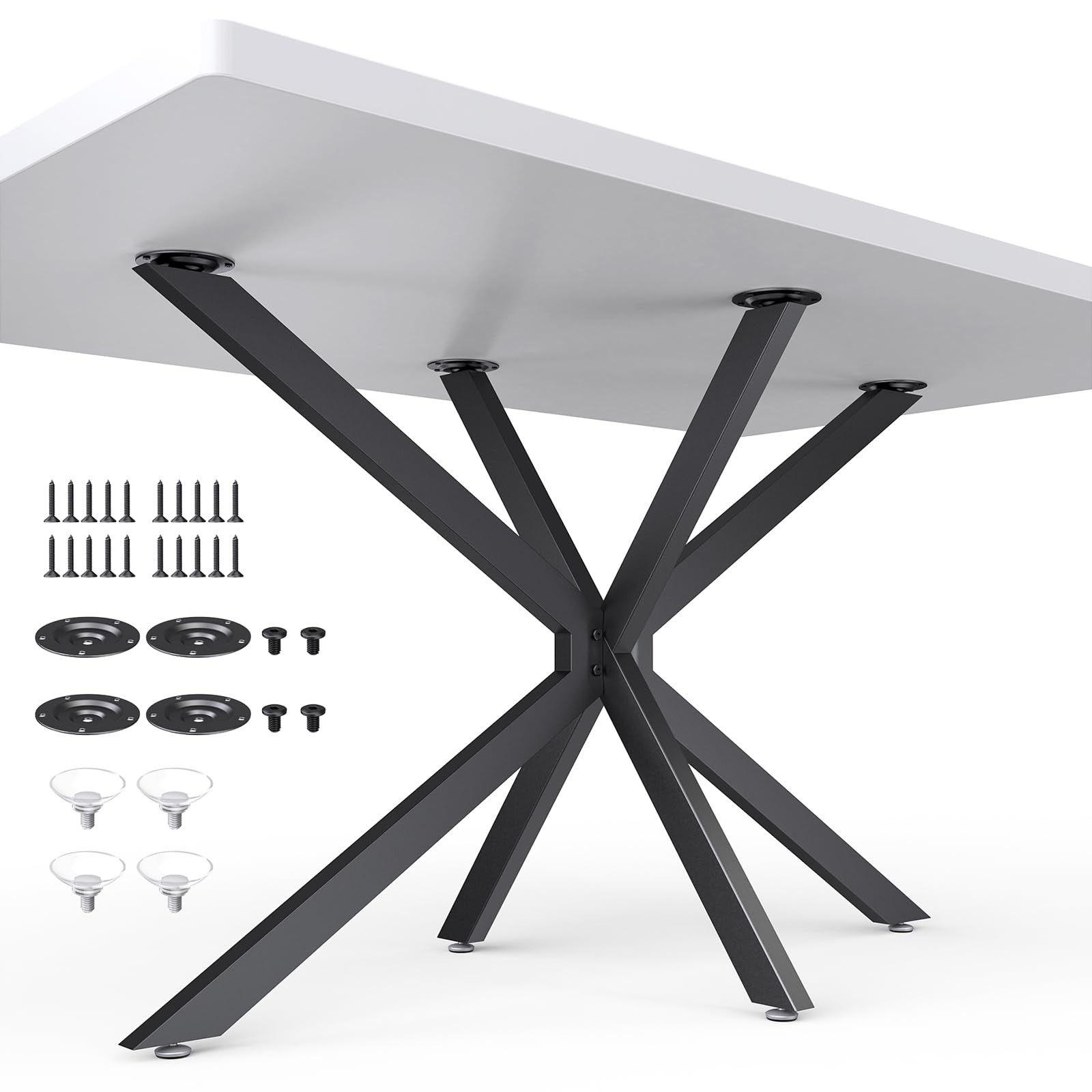 ** NEW Spider Metal Table Base | Heavy Duty | Adjustable Feet | Black Finish gallery