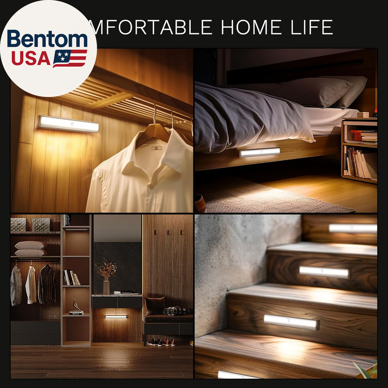 6 Pack Motion Sensor Lights, 10 LED Closet Battery Operated Lights, Stick-On Any gallery