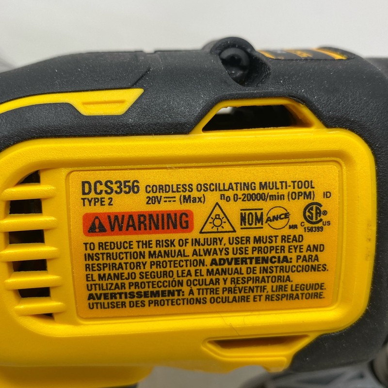 DEWALT 20V MAX XR Oscillating Multi-Tool DCS356B Yellow/Black Tool Only gallery