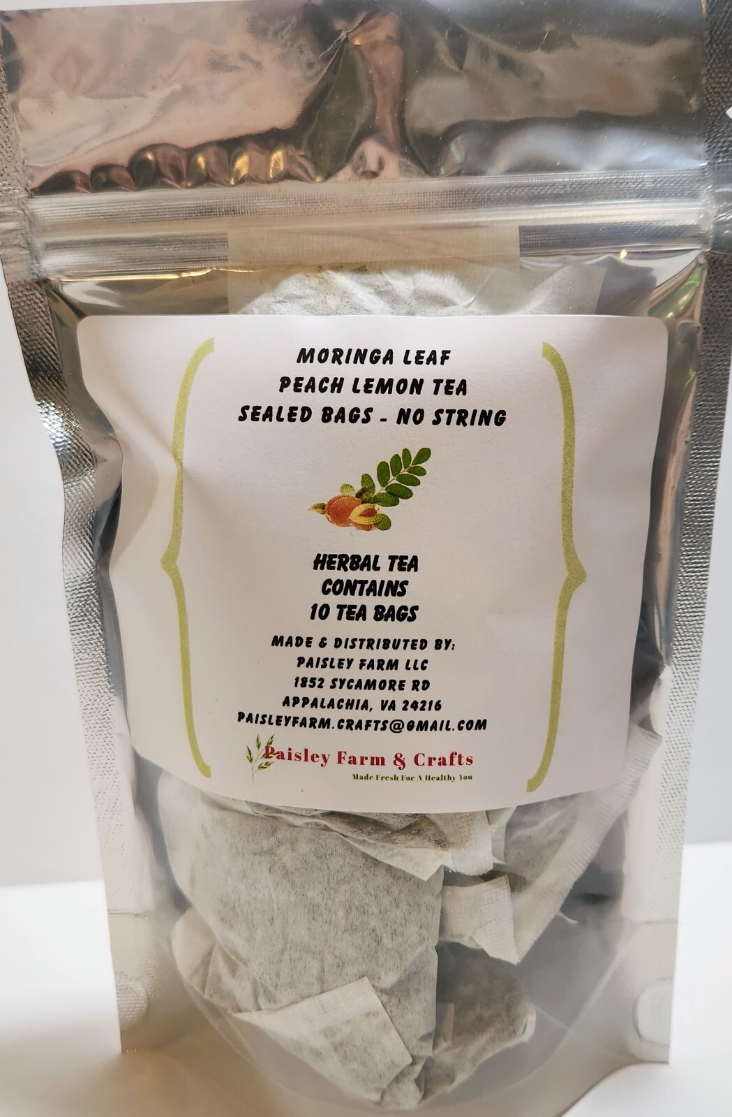 Moringa Oleifera Malunggay & Peach Lemon Tea Bags - Made Fresh On Demand! gallery