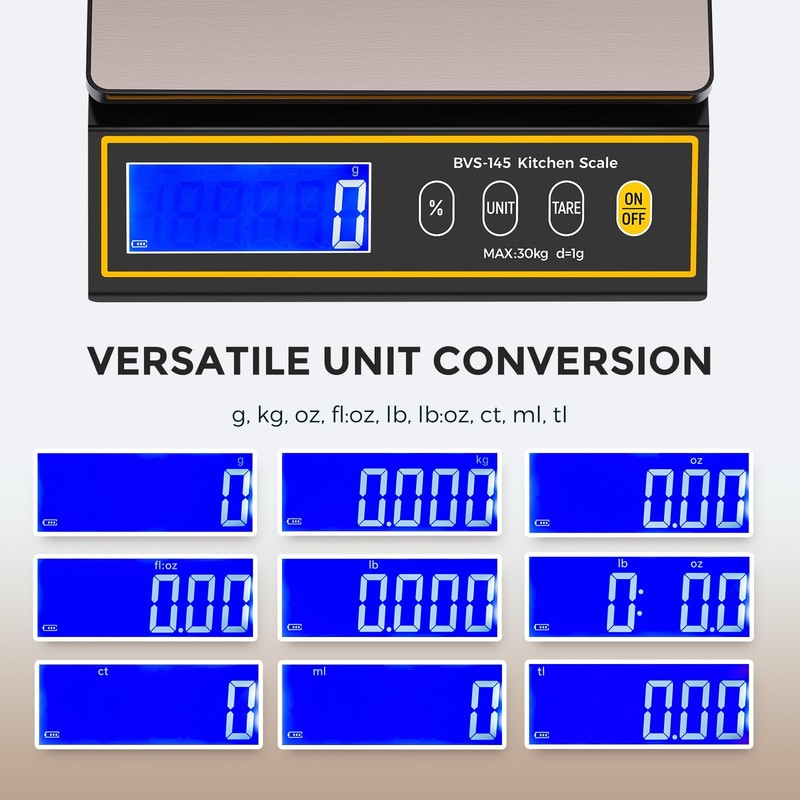 Baking Scale with Percentage Weighing Function 66lb/ 30kg Large Digital Kitch... gallery