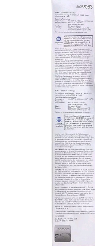 Kenmore Filter 9083 4609083 Replacement Refrigerator Water Filter 9020 9030 (1) gallery