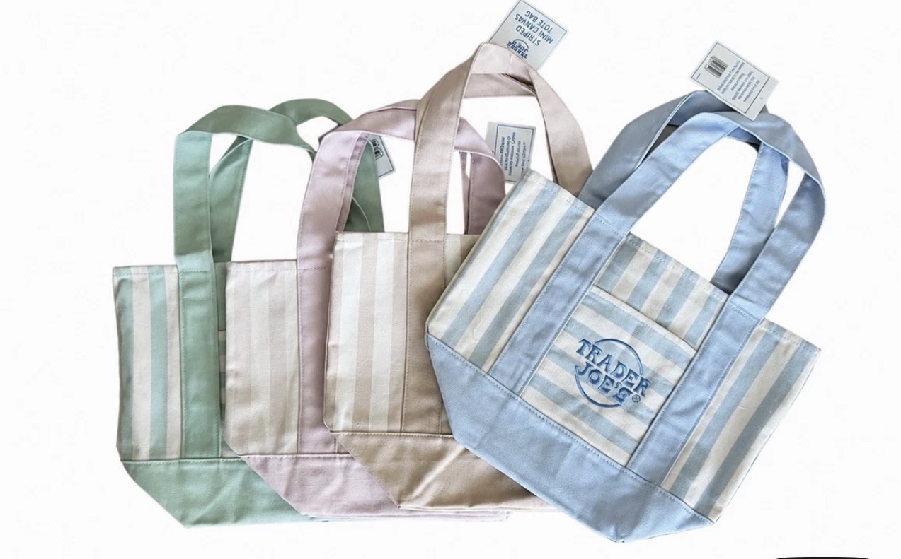LATEST RELEASE! Trader Joe's Striped Mini Canvas Tote Bag–Summer 2026 Collection gallery