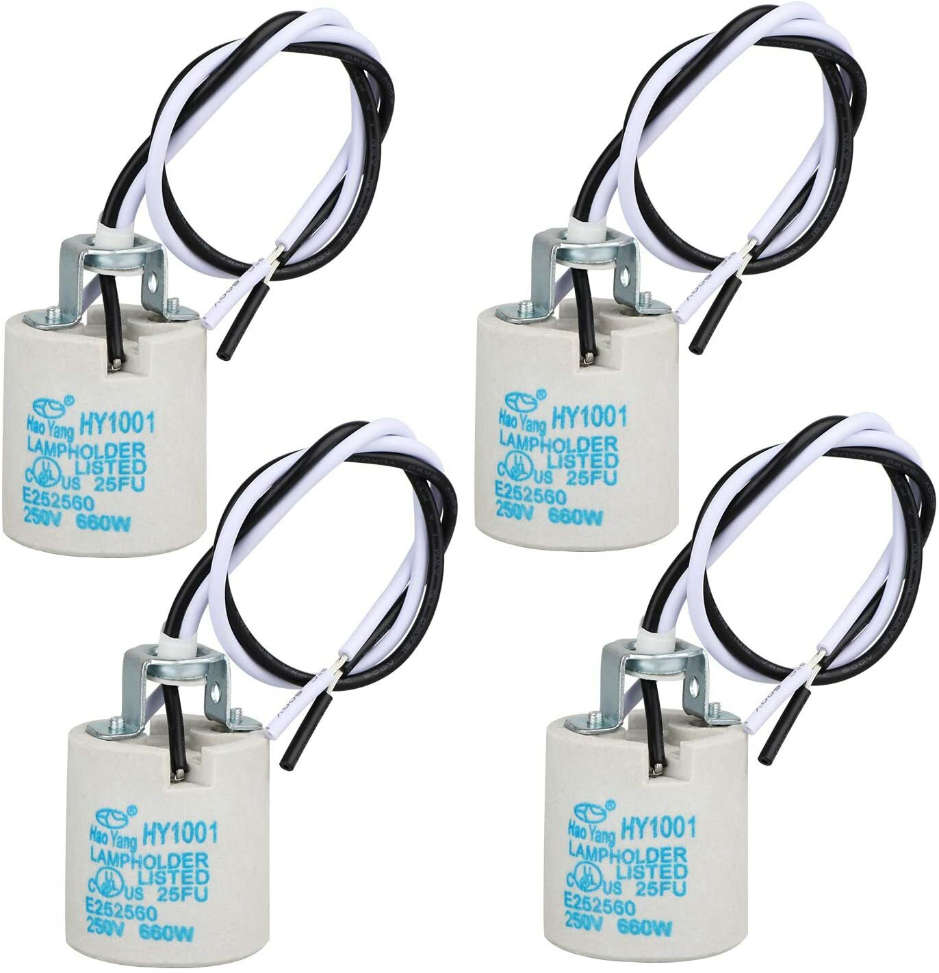 Ceramic E26 Medium Socket Holder Lamp Fixture with 18-AWG Wire gallery