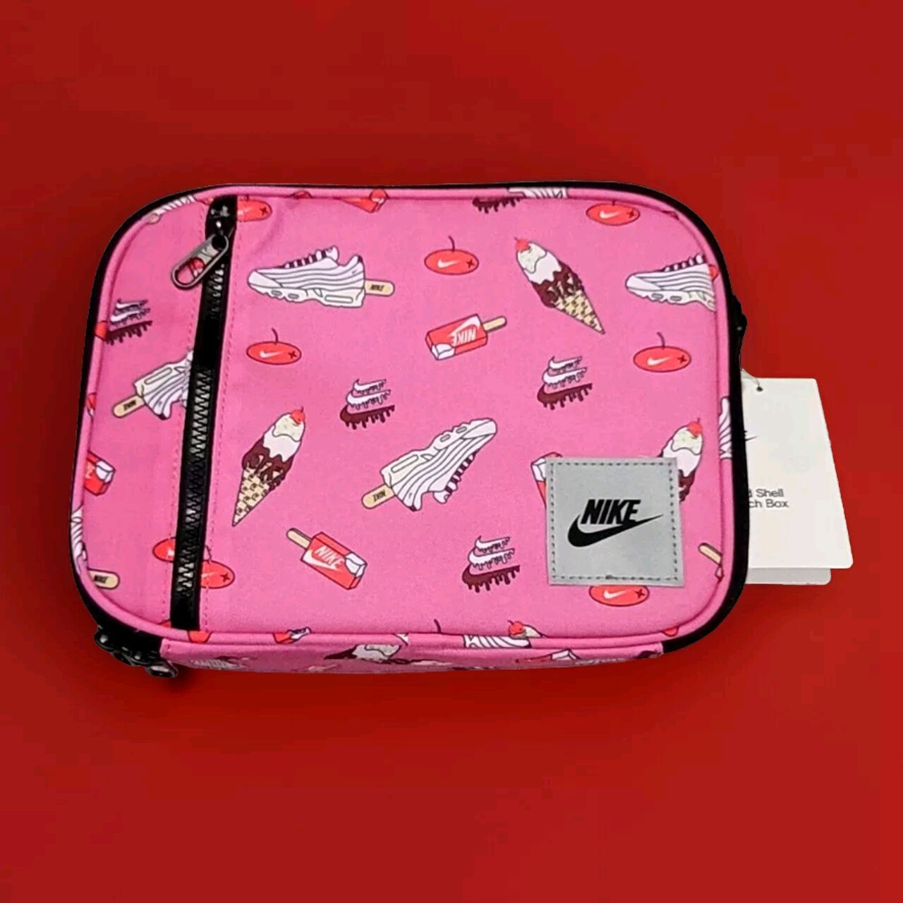 Nike Hardshell Lunch box Playful Pink Handle Cooler Bag Shoes Ice Cream 4L New￼ gallery