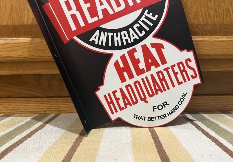 Famous Reading Anthracite Flange Sign Double Sided Coal Vintage Style Wall Decor gallery