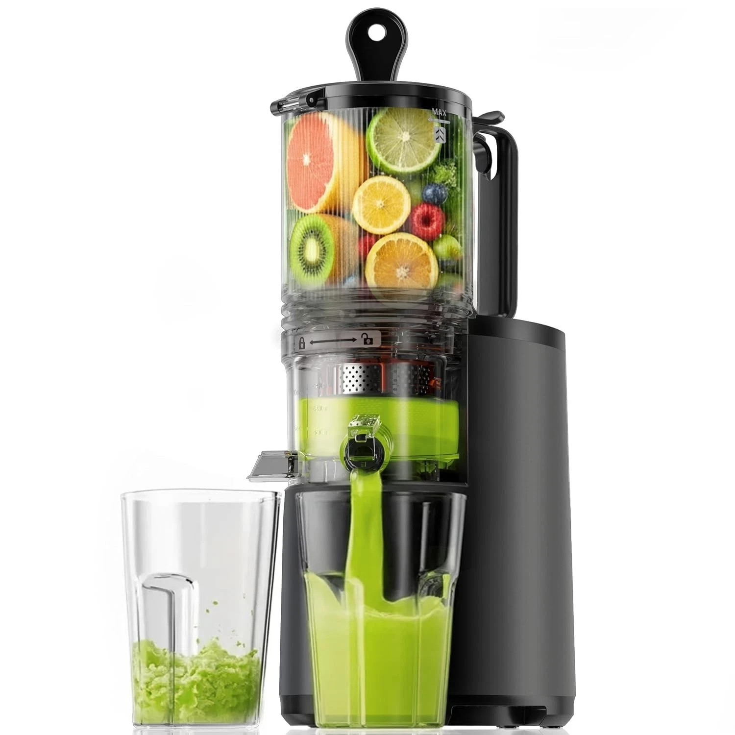 Cold Press Juicer, 5.5" Extra Large Feed Chute Slow Masticating Juicer, 250W ... gallery