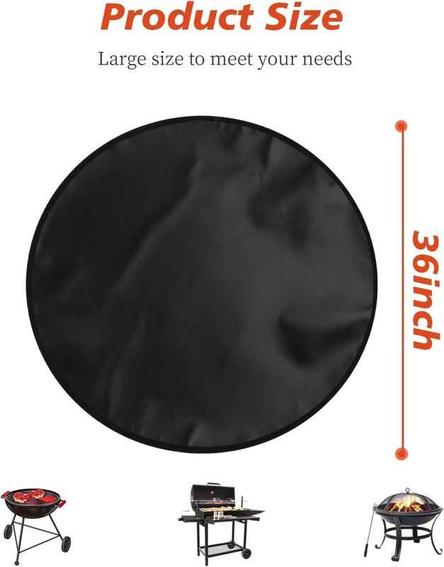 Durable 36” Fire Pit Mat with Double-Sided Silicone - Easy to Clean & Reusable gallery