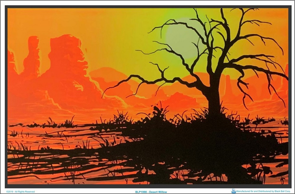 Desert Willow Blacklight Poster 35 x 23