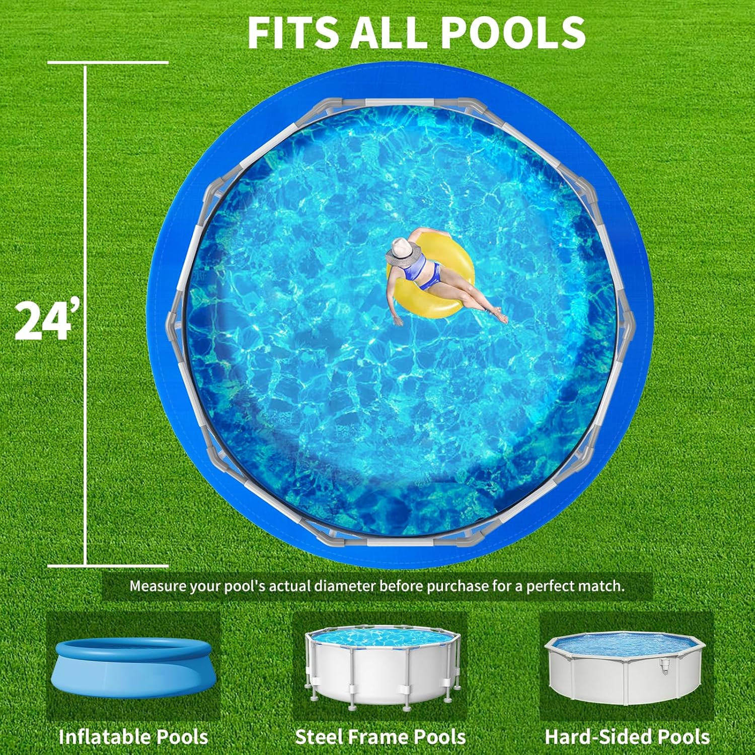 24FT round Pool Liner Pad for above Ground Pools, Thickened Puncture-Resistant u gallery