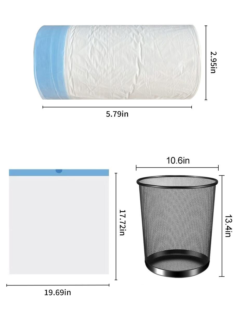 1 Roll 40Pcs Thickened Drawstring White Trash Bags – Heavy Duty for Home gallery