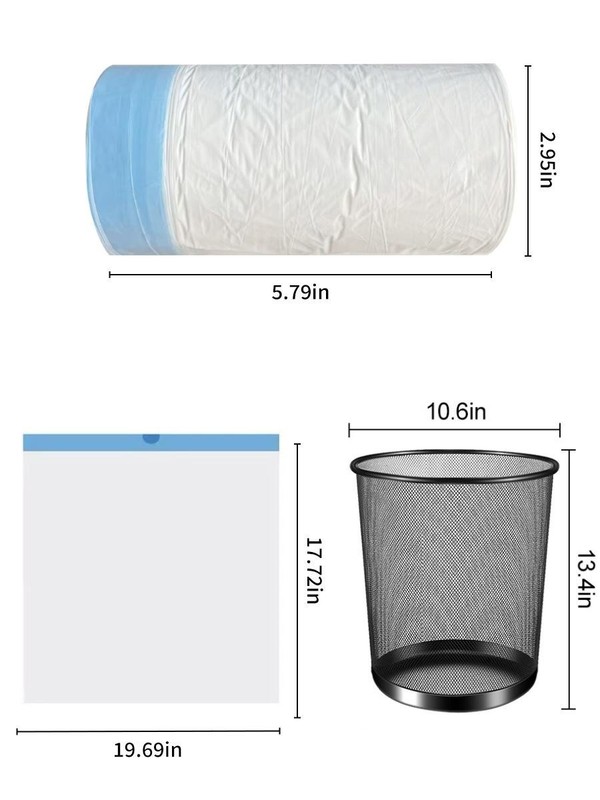 1 Roll 40Pcs Thickened Drawstring White Trash Bags – Heavy Duty for Home gallery