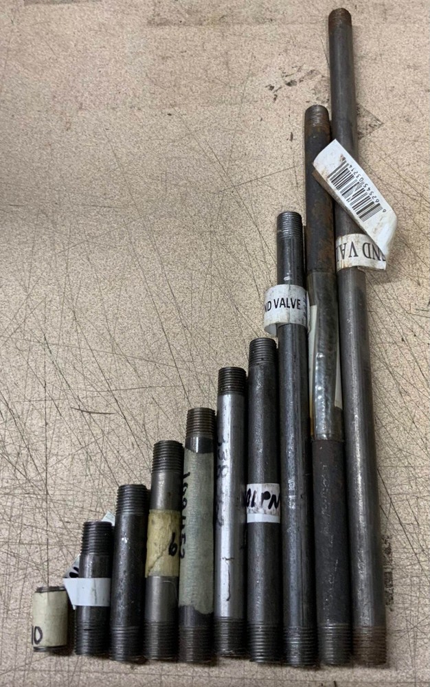1/8" Black Pipe Nipple NPT Threaded Both Ends