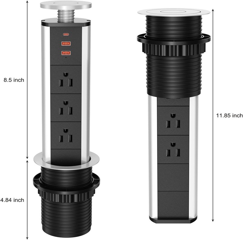 Pop Up Outlet For Countertop Pop Up Socket With 3 Ac Outlets And 2 Usba & 1 Pd 2 gallery