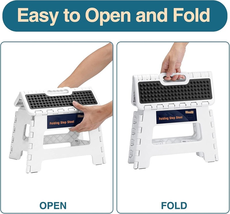 Folding Step Stool Lightweight Portable Non-Slip Kids Adult Kitchen Bathroom gallery