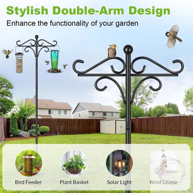 Bird Feeder Pole Stand Squirrel Proof, 92 Inch Shepherds Hooks for Outdoor Heavy gallery