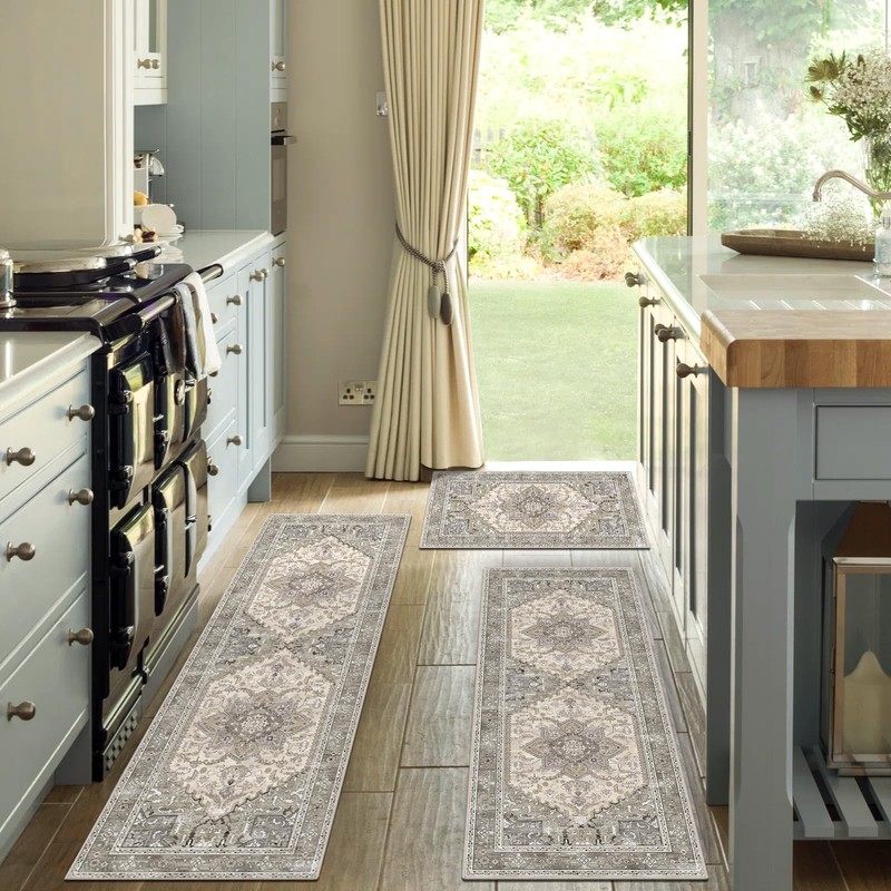 Yamaziot Boho Washable Kitchen Rugs Sets of 3, Non Slip Kitchen Mats for Floor w gallery