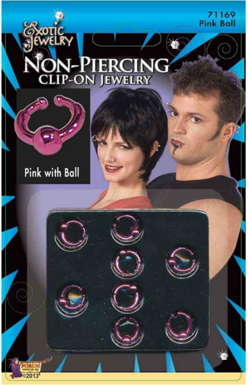 Forum Novelties 71169 Body Piercing-Ball Ring, One Size, Pink gallery