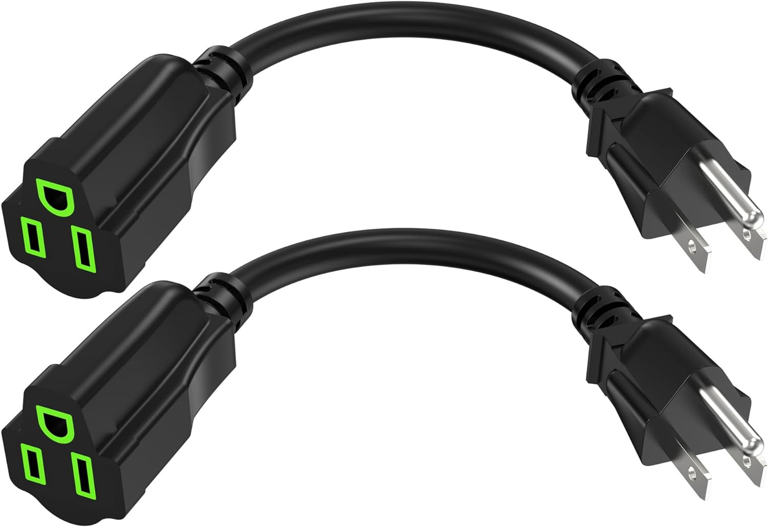 Power Extension Cord 0.5Ft/6Inch(2 Pack) Short 3 Prong Electric Extension Cable gallery
