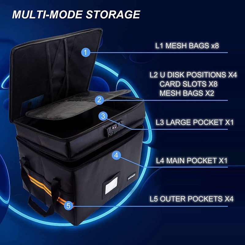 Fireproof Document Safe Box with Lock,Water-resistant Organizer Storage Portable gallery