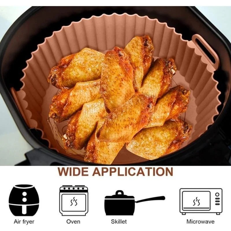 Reusable Silicone Air Fryer Liners – Non-Stick, Food-Safe Basket Accessories gallery
